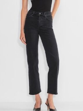 ARITZIA Denim Forum Arlo High-Rise Straight Leg Women’s Jeans Black Size 29 L 26